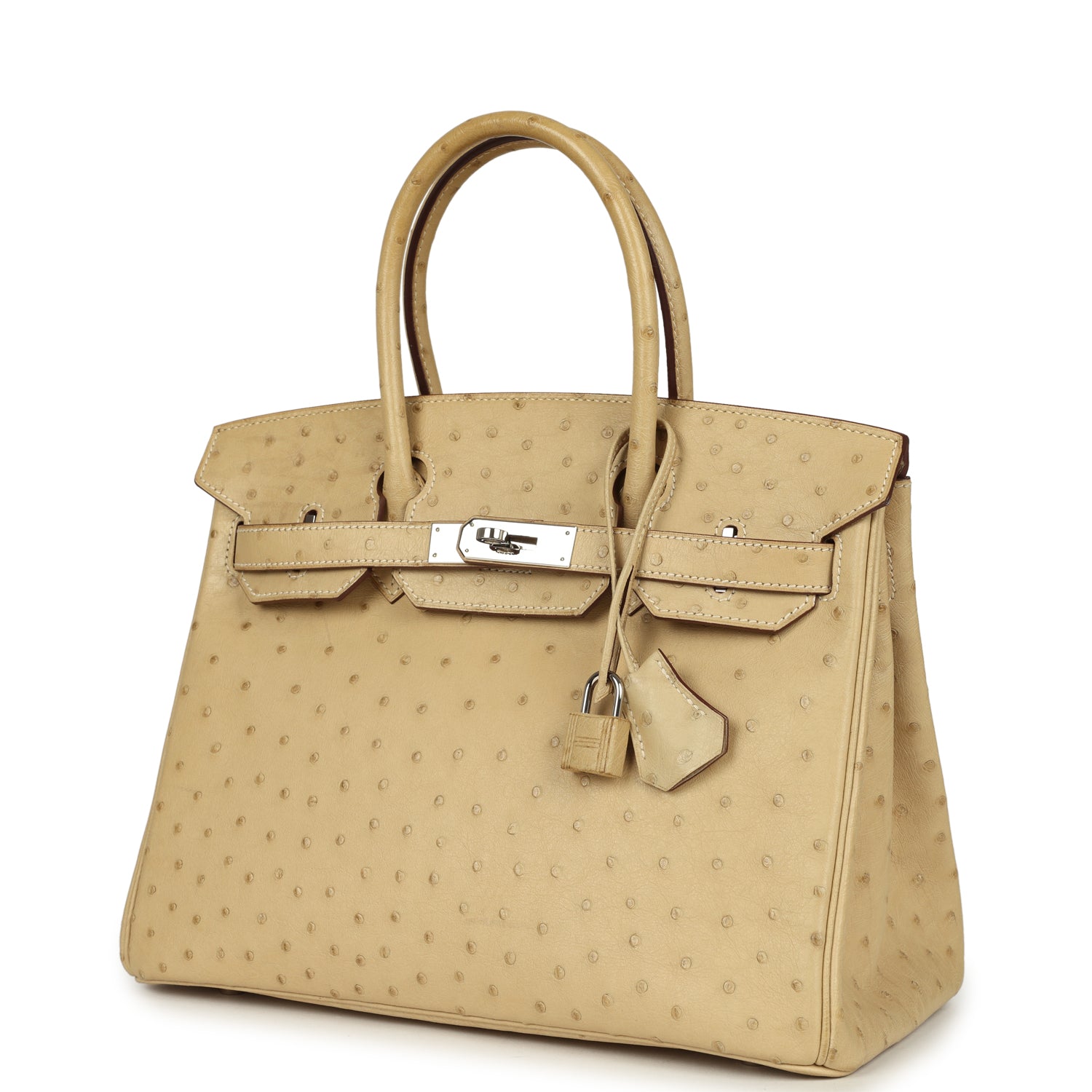 Birkin 30 Parchemin Ostrich Palladium Hardware Bag