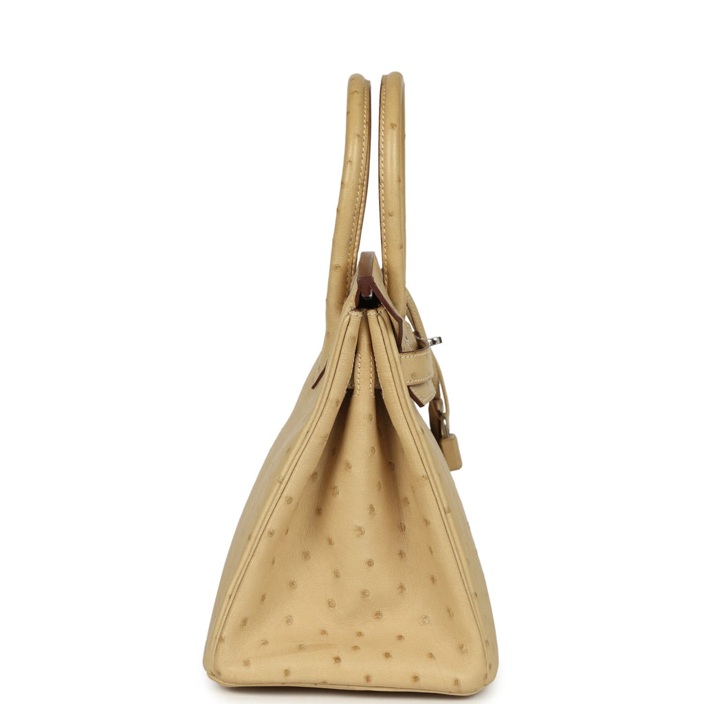Birkin 30 Parchemin Ostrich Palladium Hardware Bag