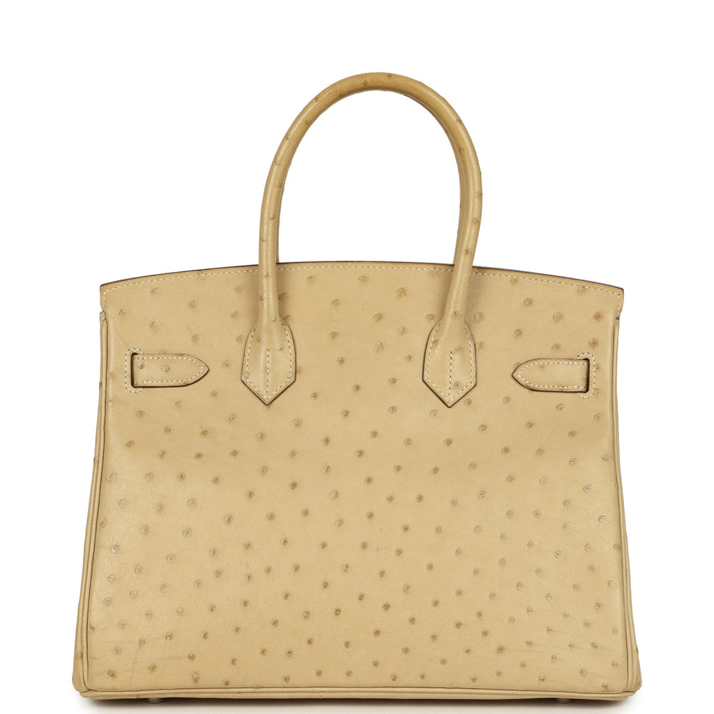 Birkin 30 Parchemin Ostrich Palladium Hardware Bag