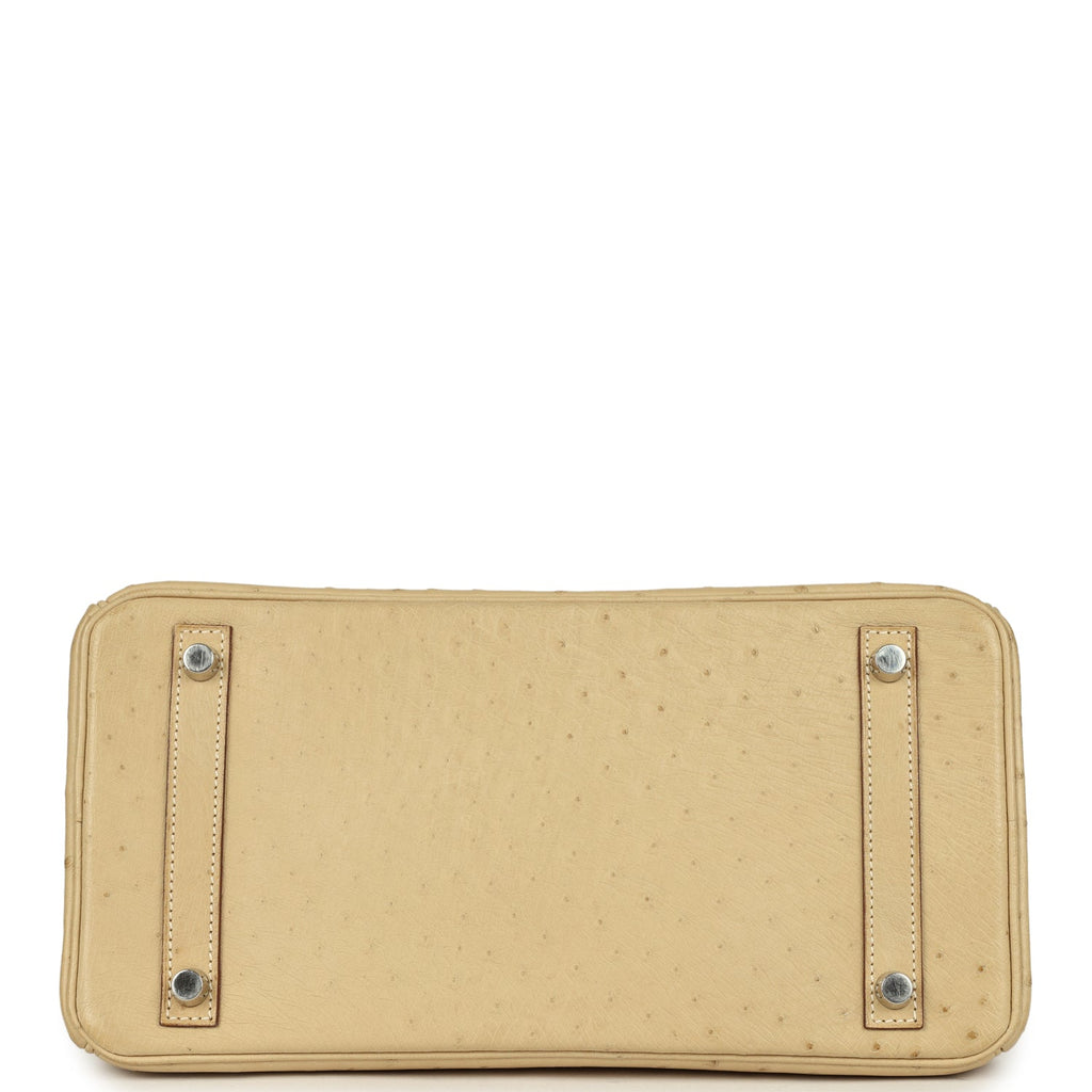 Birkin 30 Parchemin Ostrich Palladium Hardware Bag