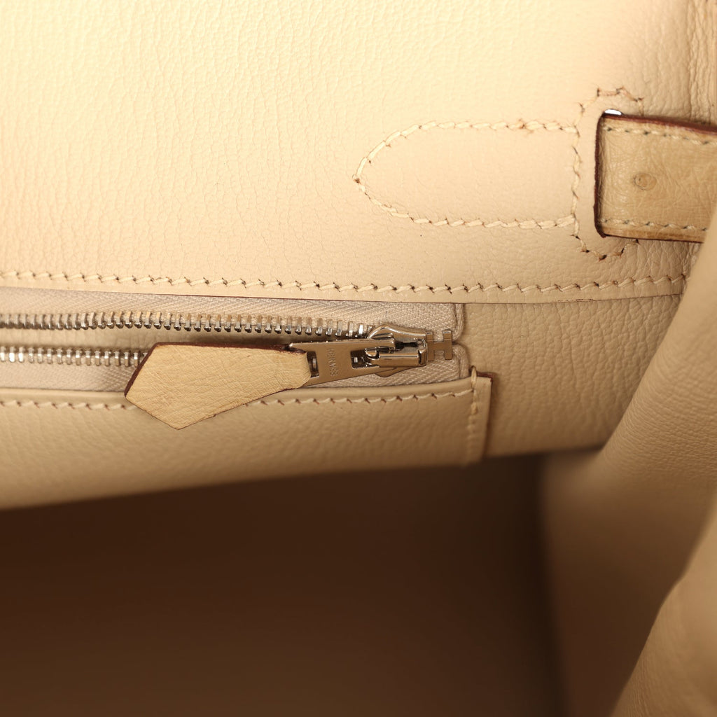 Birkin 30 Parchemin Ostrich Palladium Hardware Bag