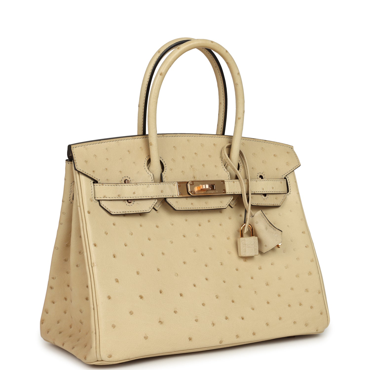 Birkin 30 Parchemin Ostrich Rose Gold Hardware Bag