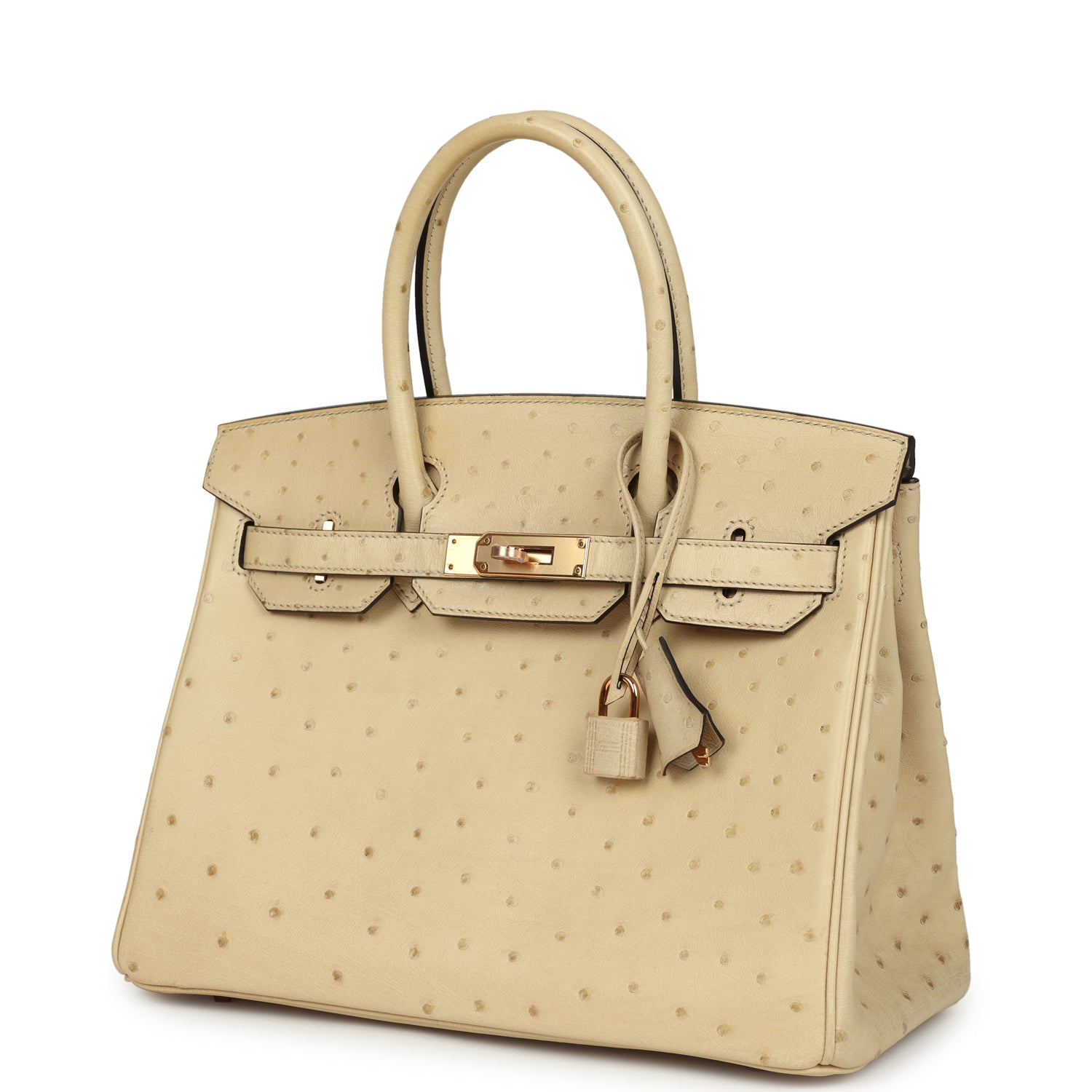 Birkin 30 Parchemin Ostrich Rose Gold Hardware Bag