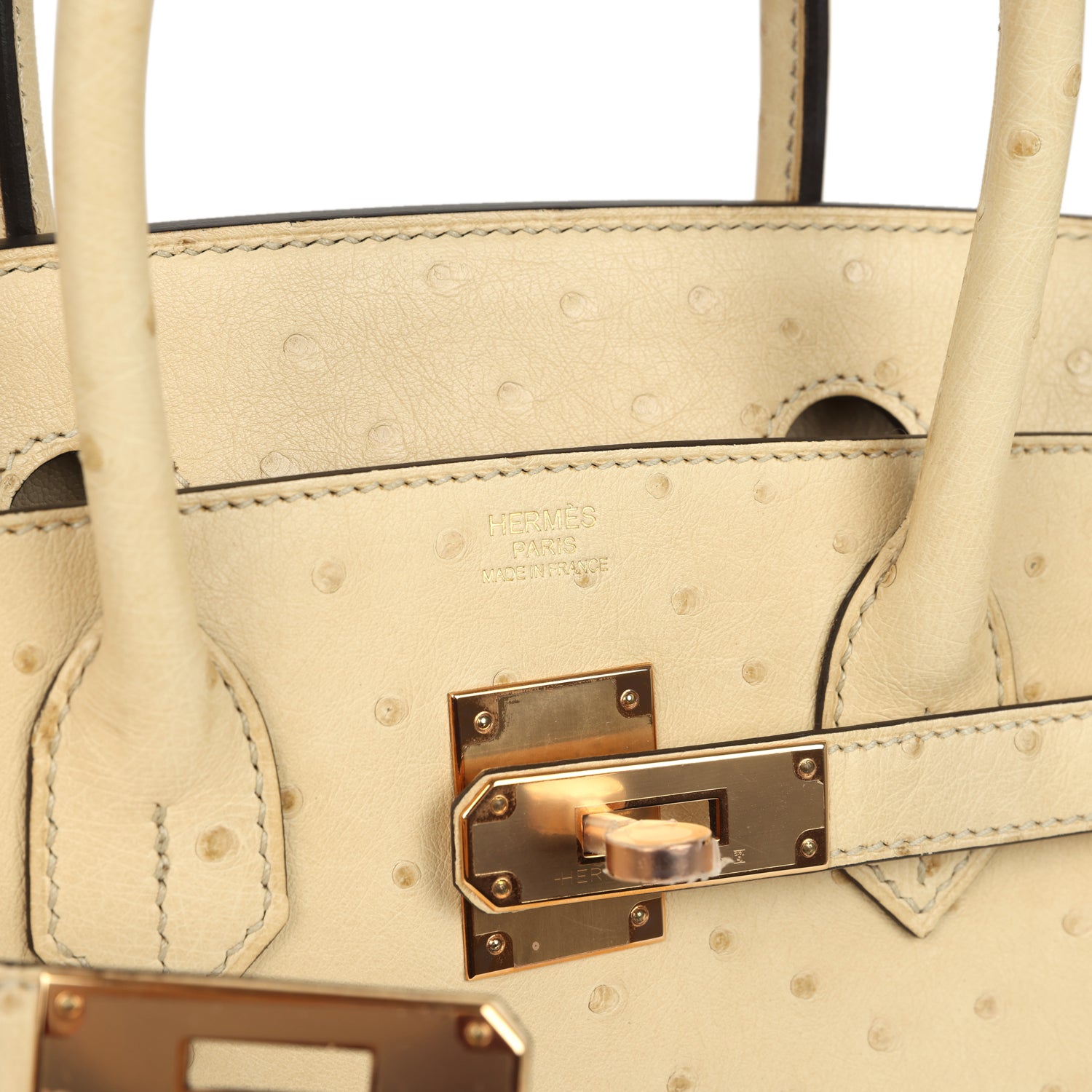 Birkin 30 Parchemin Ostrich Rose Gold Hardware Bag