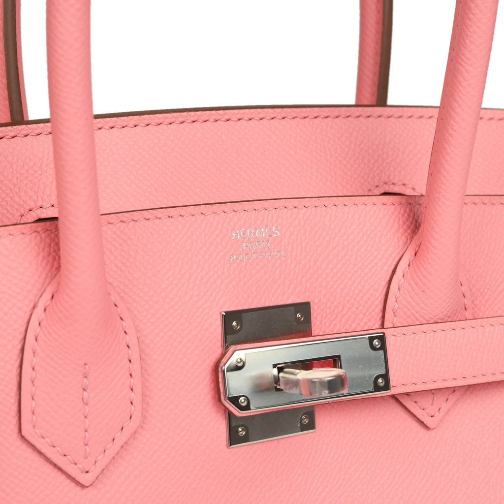 Birkin 30 Rose Confetti Epsom Palladium Hardware Bag