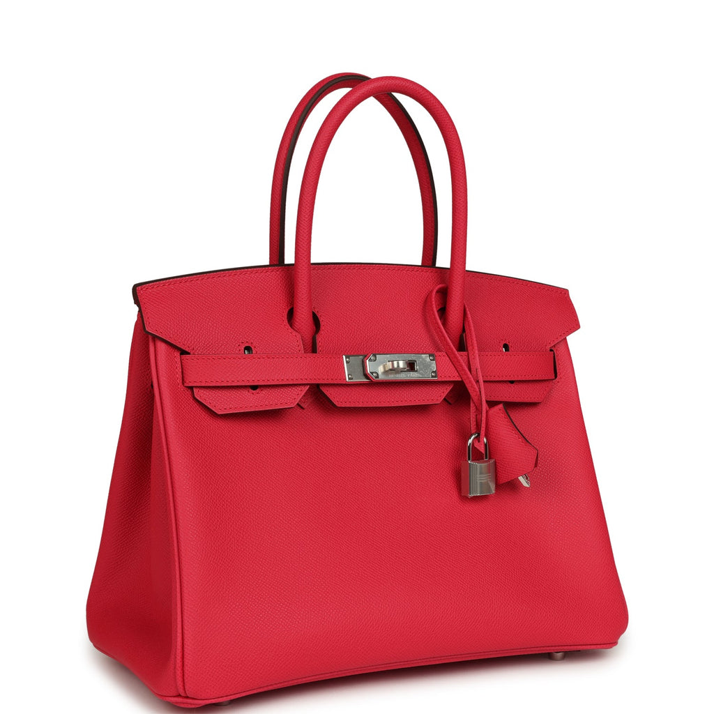 Birkin 30 Rose Extreme Epsom Palladium Hardware Bag