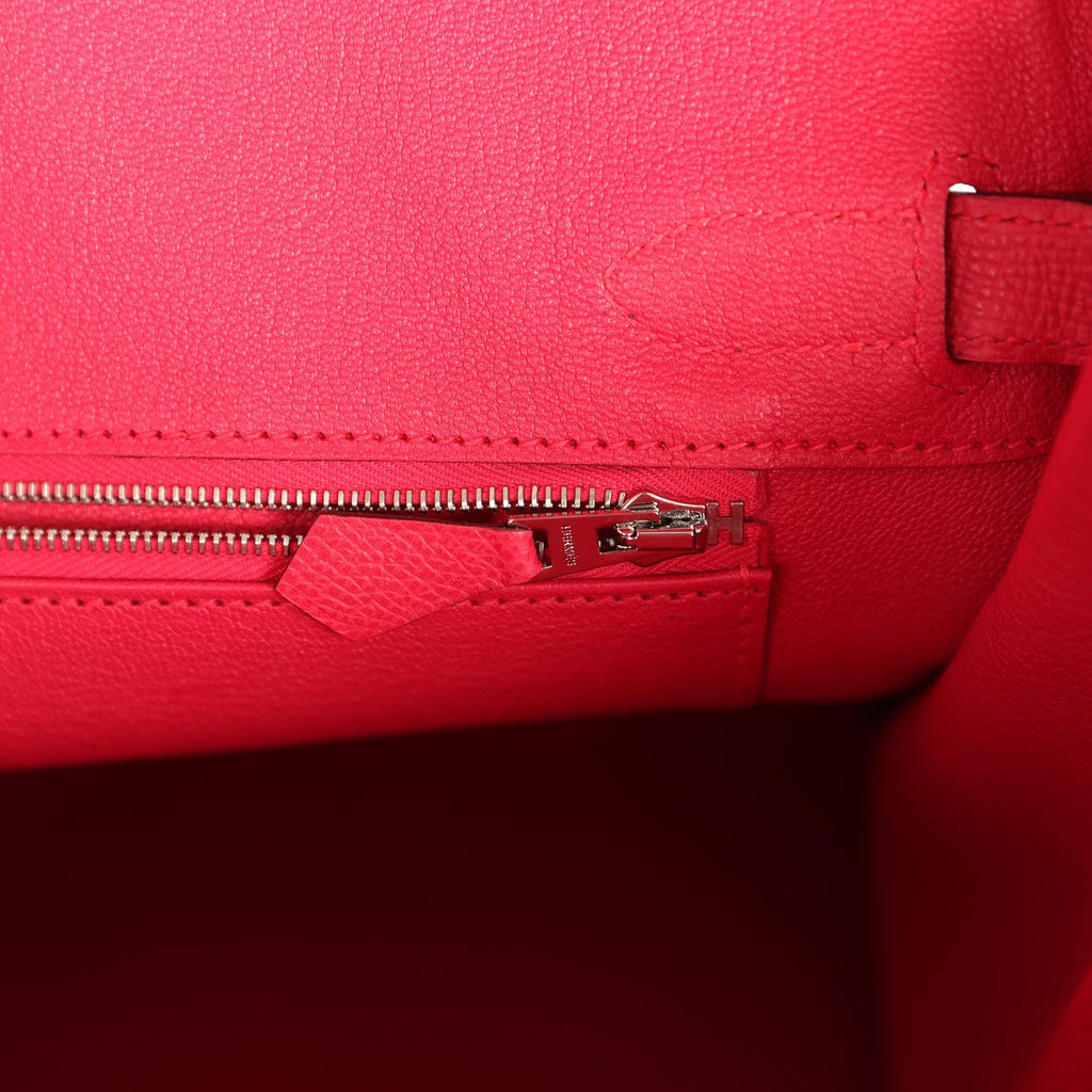 Birkin 30 Rose Extreme Epsom Palladium Hardware Bag