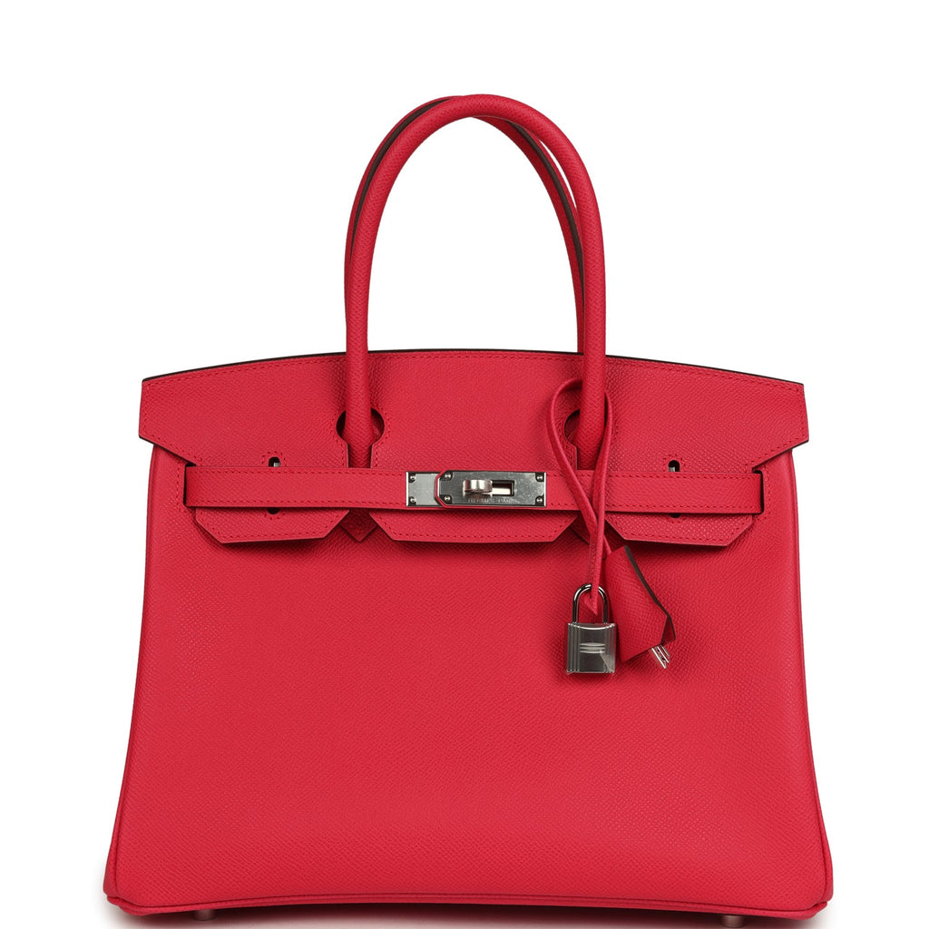 Birkin 30 Rose Extreme Epsom Palladium Hardware Bag