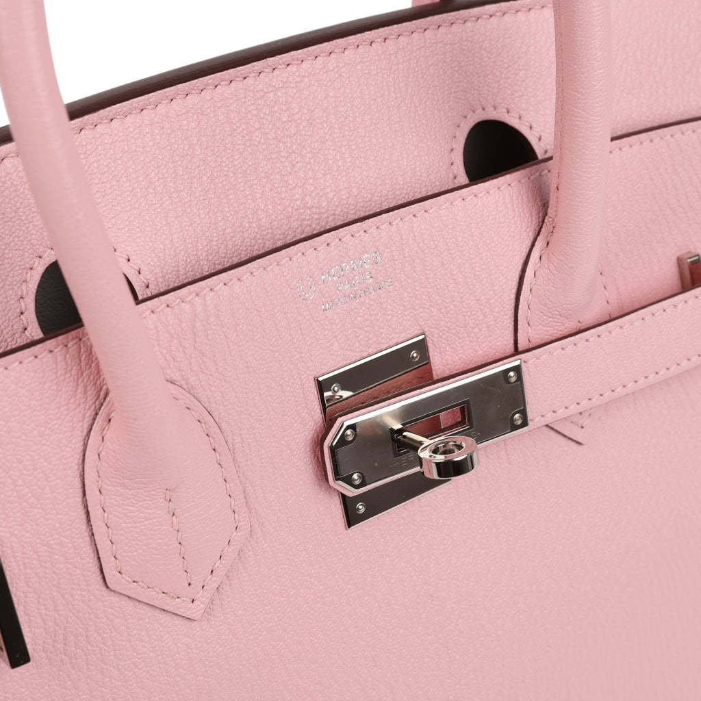 Birkin 30 Rose Sakura Verso Chèvre Palladium Hardware Bag