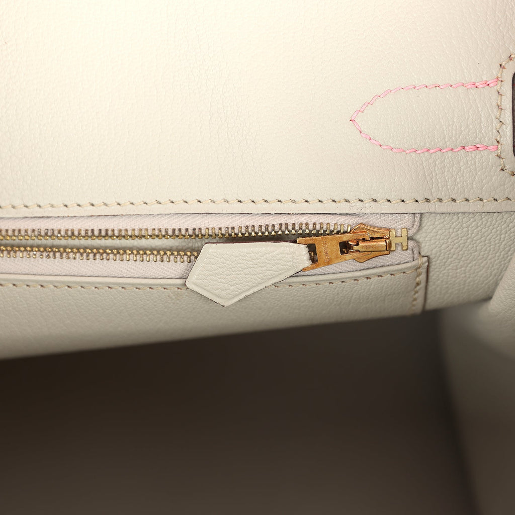 Birkin 30 Rose Sakura and Gris Perle Chevre Brushed Gold Hardware Bag