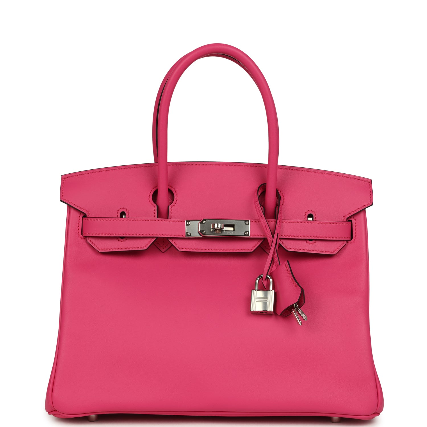 Birkin 30 Rose Shocking Swift Palladium Hardware Bag