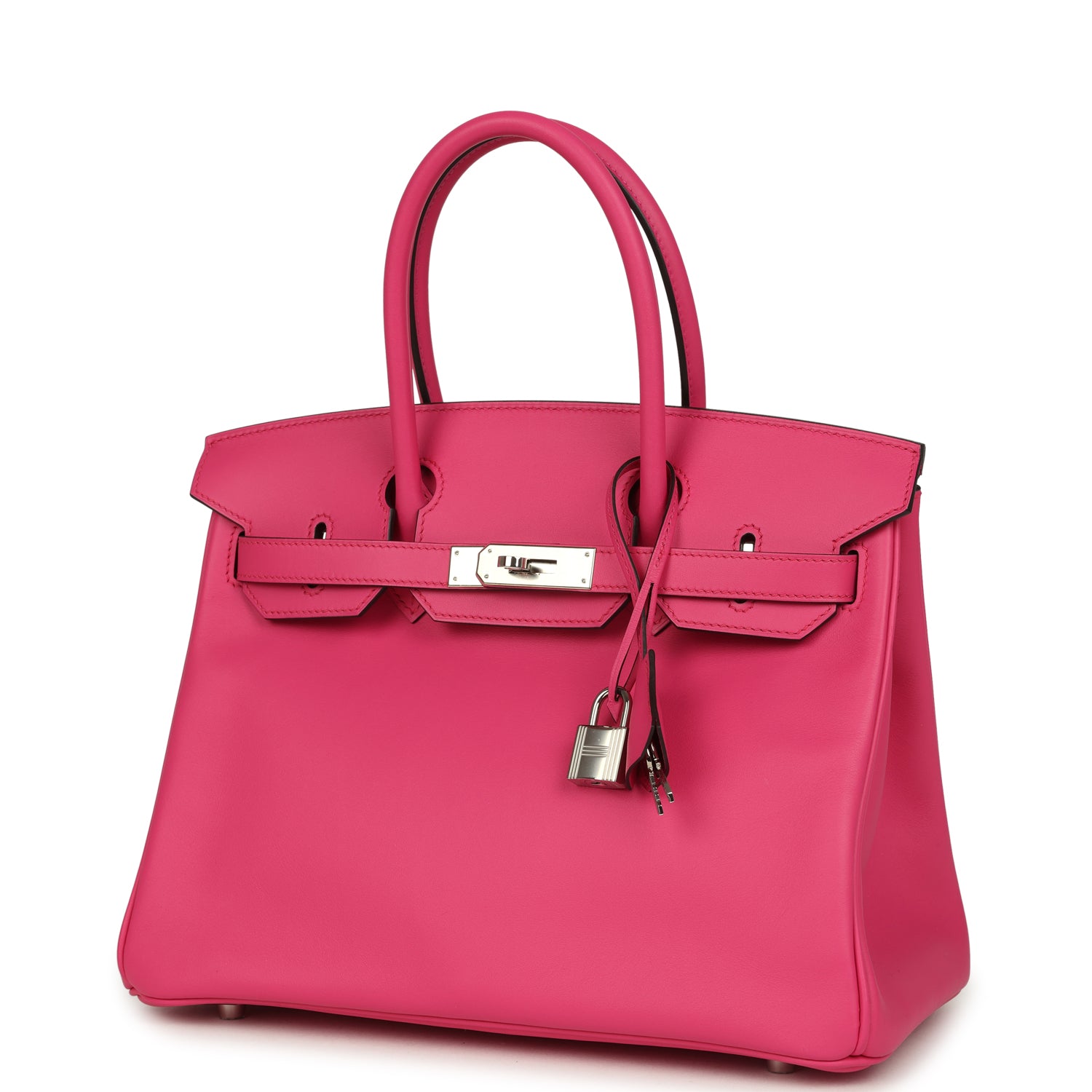 Birkin 30 Rose Shocking Swift Palladium Hardware Bag