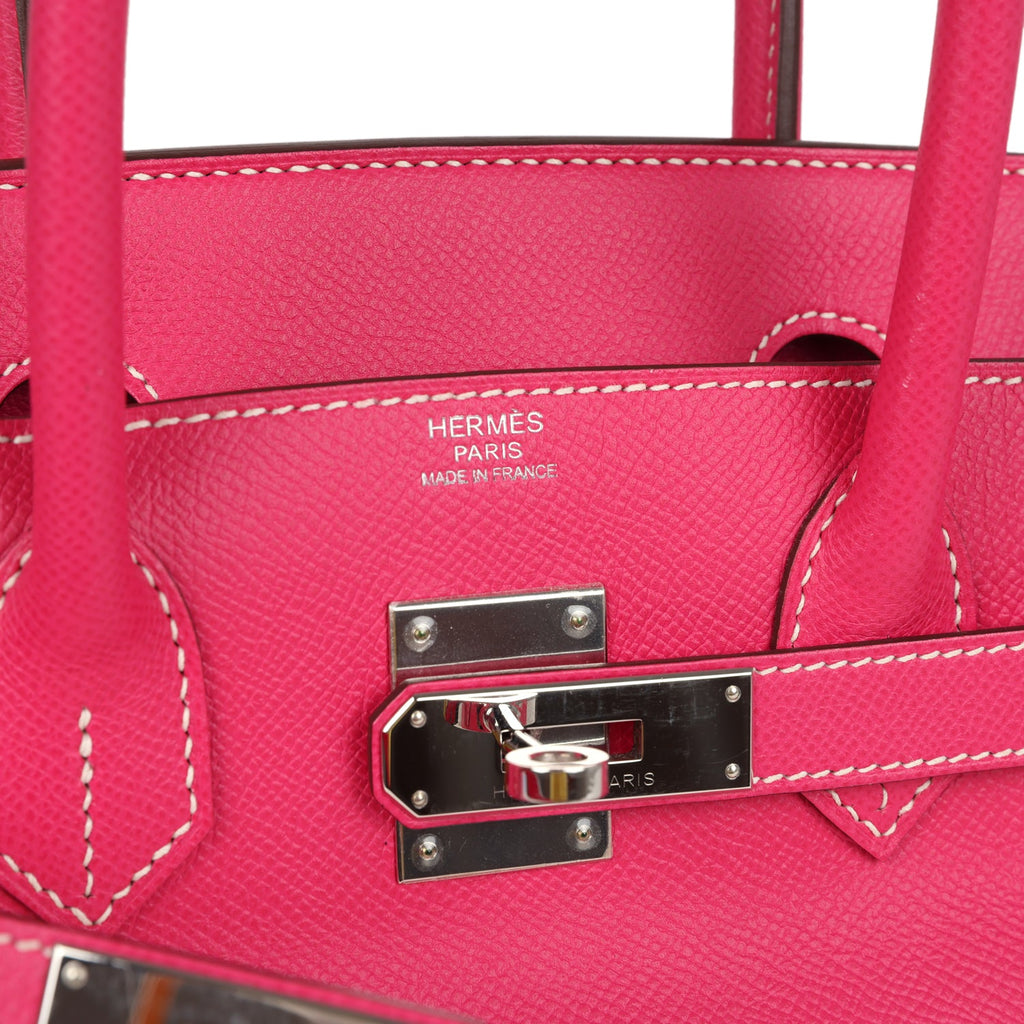 Birkin 30 Rose Tyrien Epsom Palladium Hardware Bag