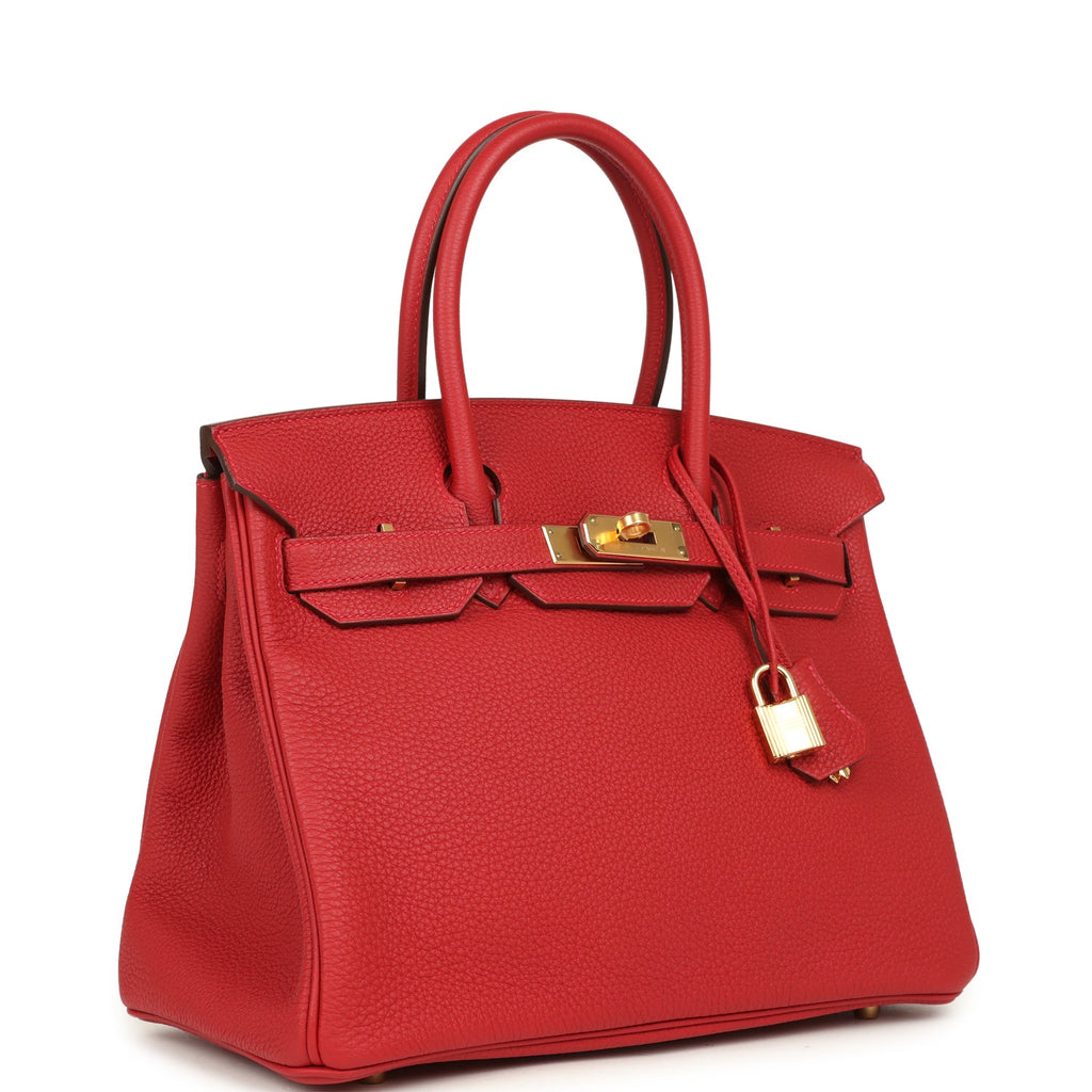 Birkin 30 Rouge Casaque Togo Gold Hardware Bag