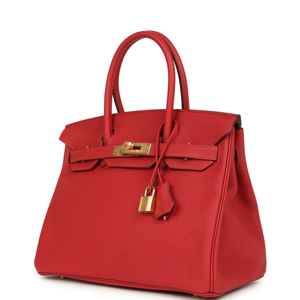Birkin 30 Rouge Casaque Togo Gold Hardware Bag