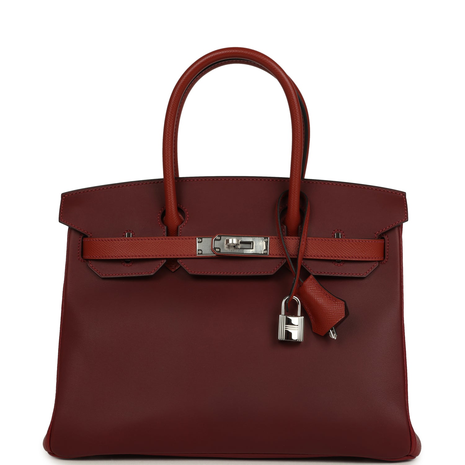 Birkin 30 Rouge H Sombrero, Epsom and Clemence Palladium Hardware Bag