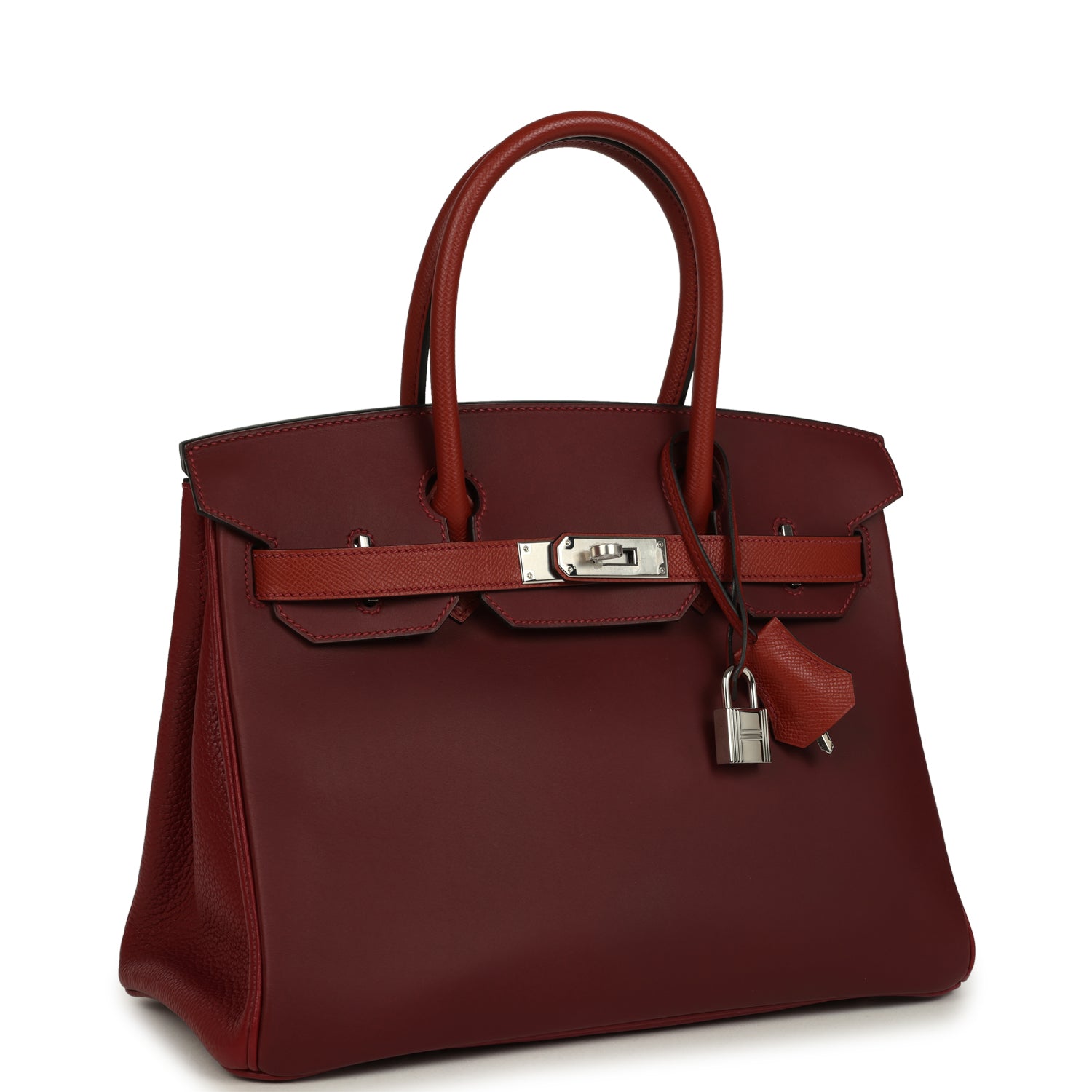 Birkin 30 Rouge H Sombrero, Epsom and Clemence Palladium Hardware Bag