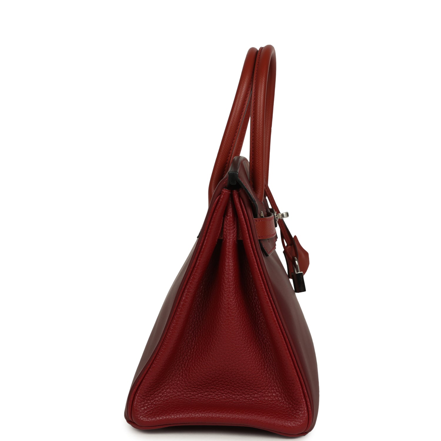 Birkin 30 Rouge H Sombrero, Epsom and Clemence Palladium Hardware Bag