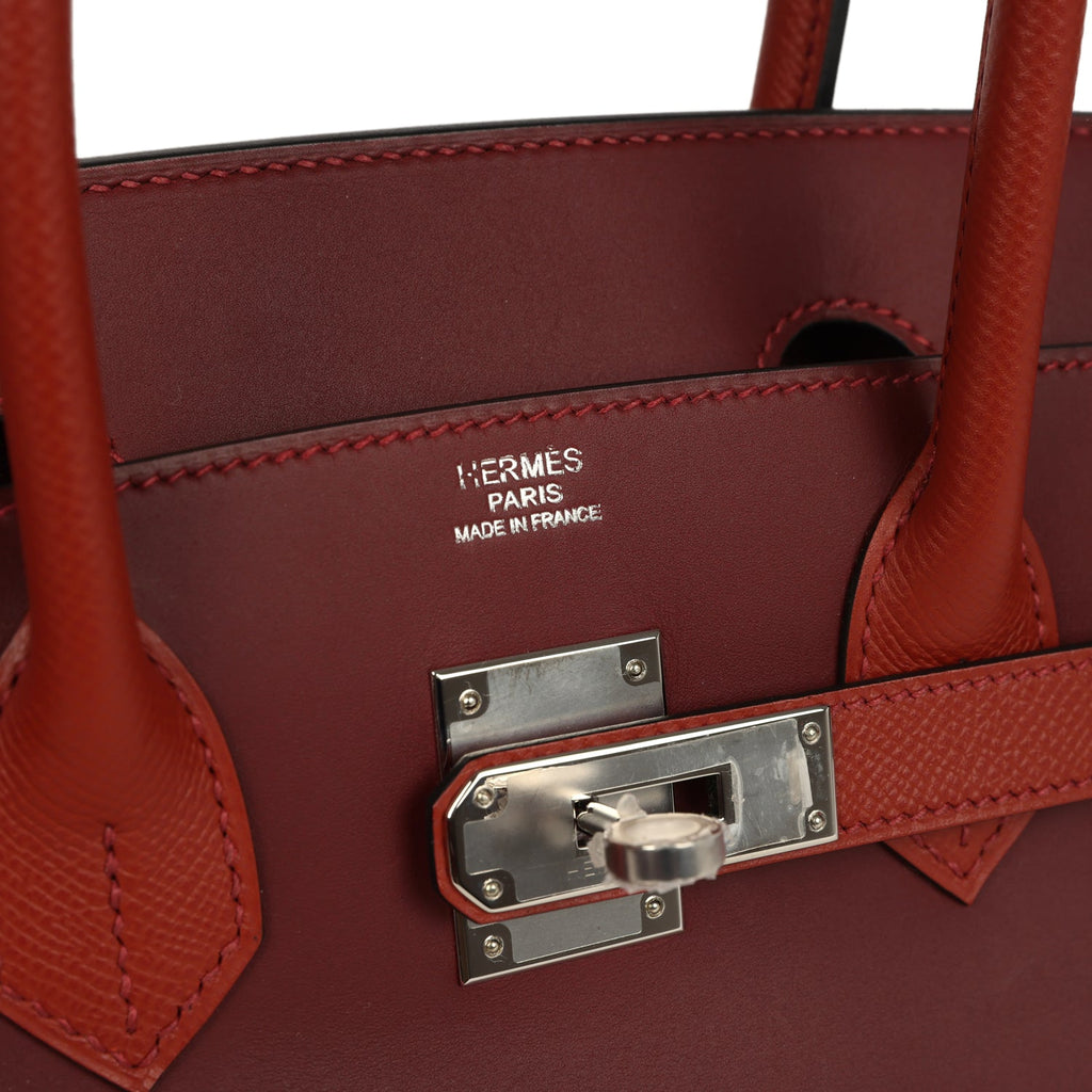 Birkin 30 Rouge H Sombrero, Epsom and Clemence Palladium Hardware Bag