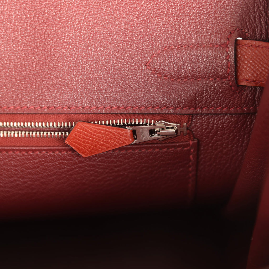 Birkin 30 Rouge H Sombrero, Epsom and Clemence Palladium Hardware Bag