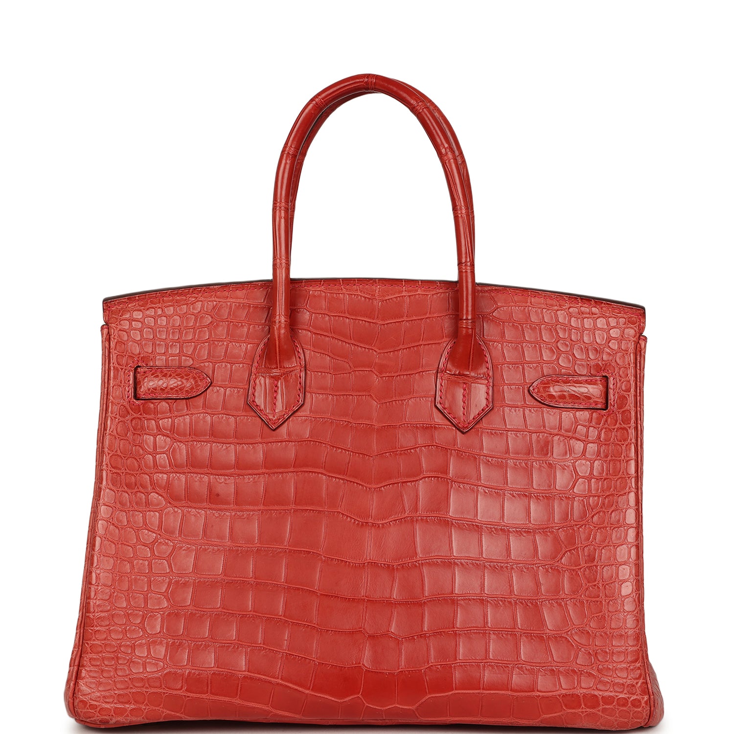 Birkin 30 Rouge Indien Matte Porosus Crocodile Palladium Hardware Bag