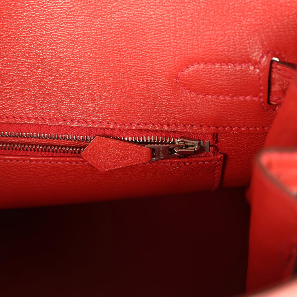 Birkin 30 Rouge Indien Matte Porosus Crocodile Palladium Hardware Bag