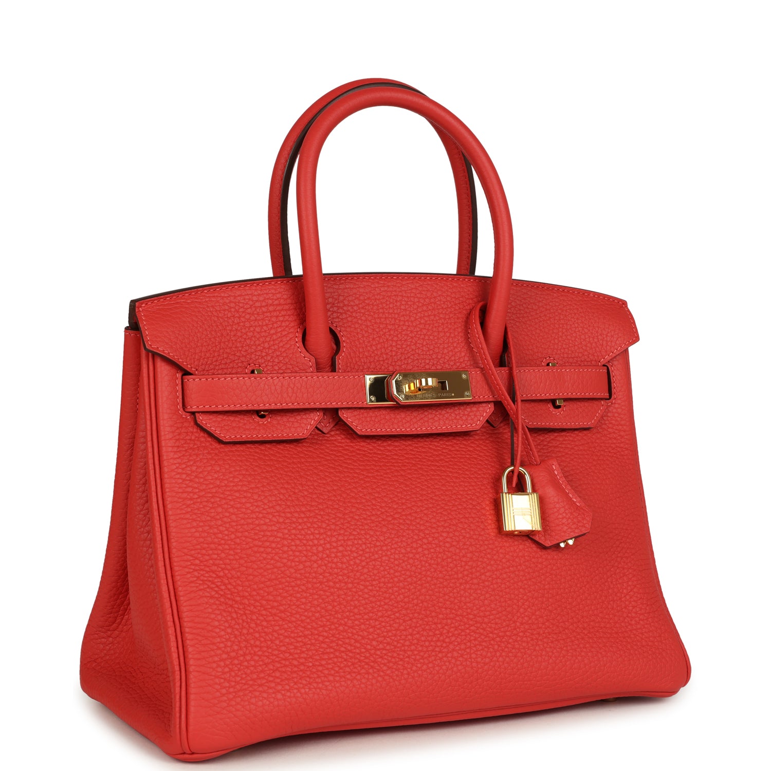 Birkin 30 Rouge Pivoine Clemence Gold Hardware Bag