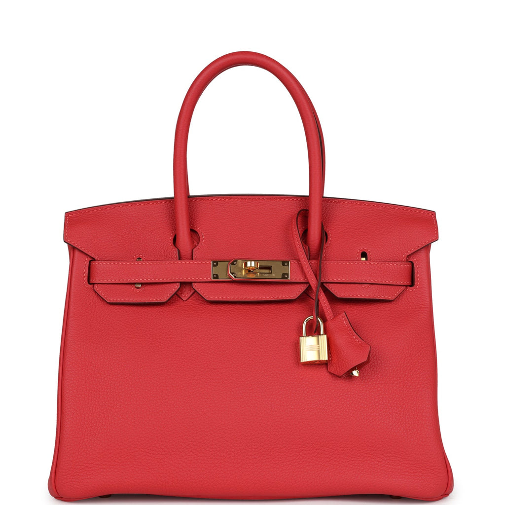 Birkin 30 Rouge Pivoine Togo Gold Hardware Bag