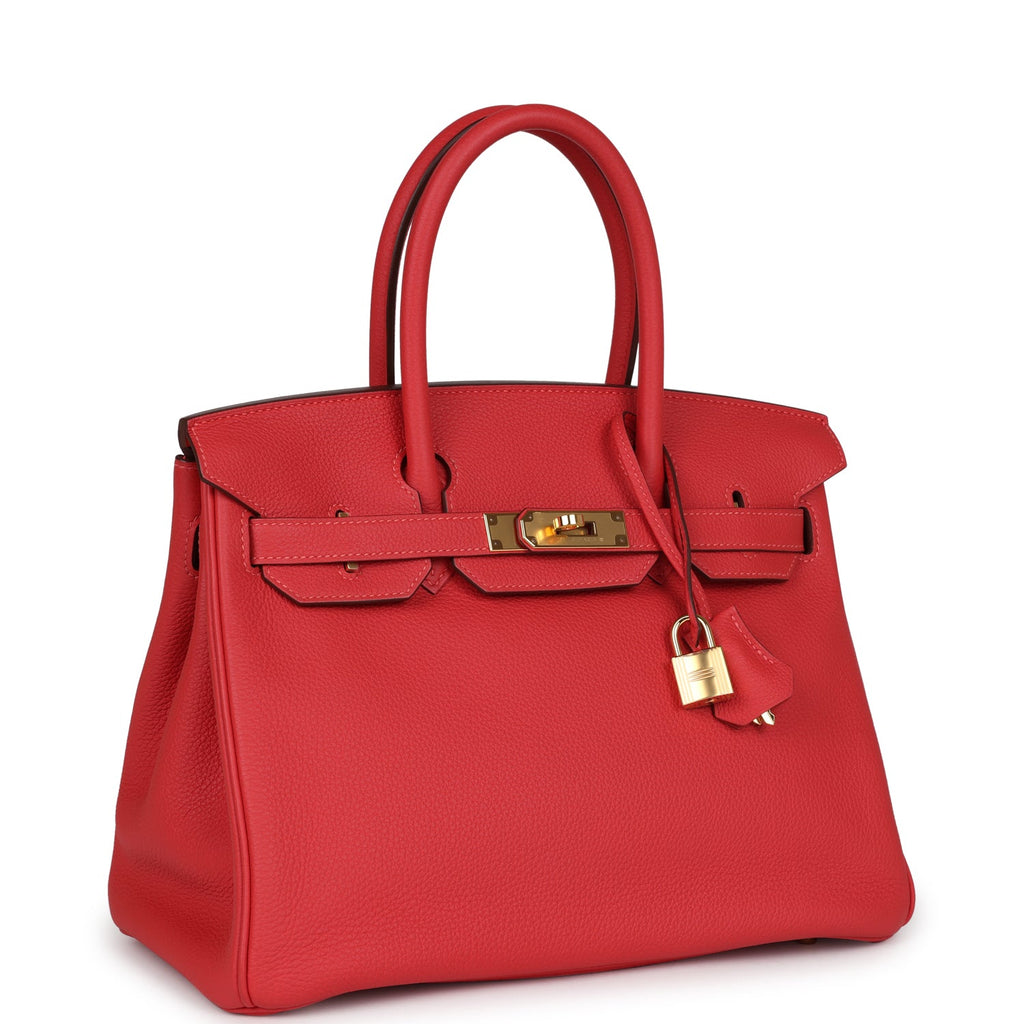 Birkin 30 Rouge Pivoine Togo Gold Hardware Bag