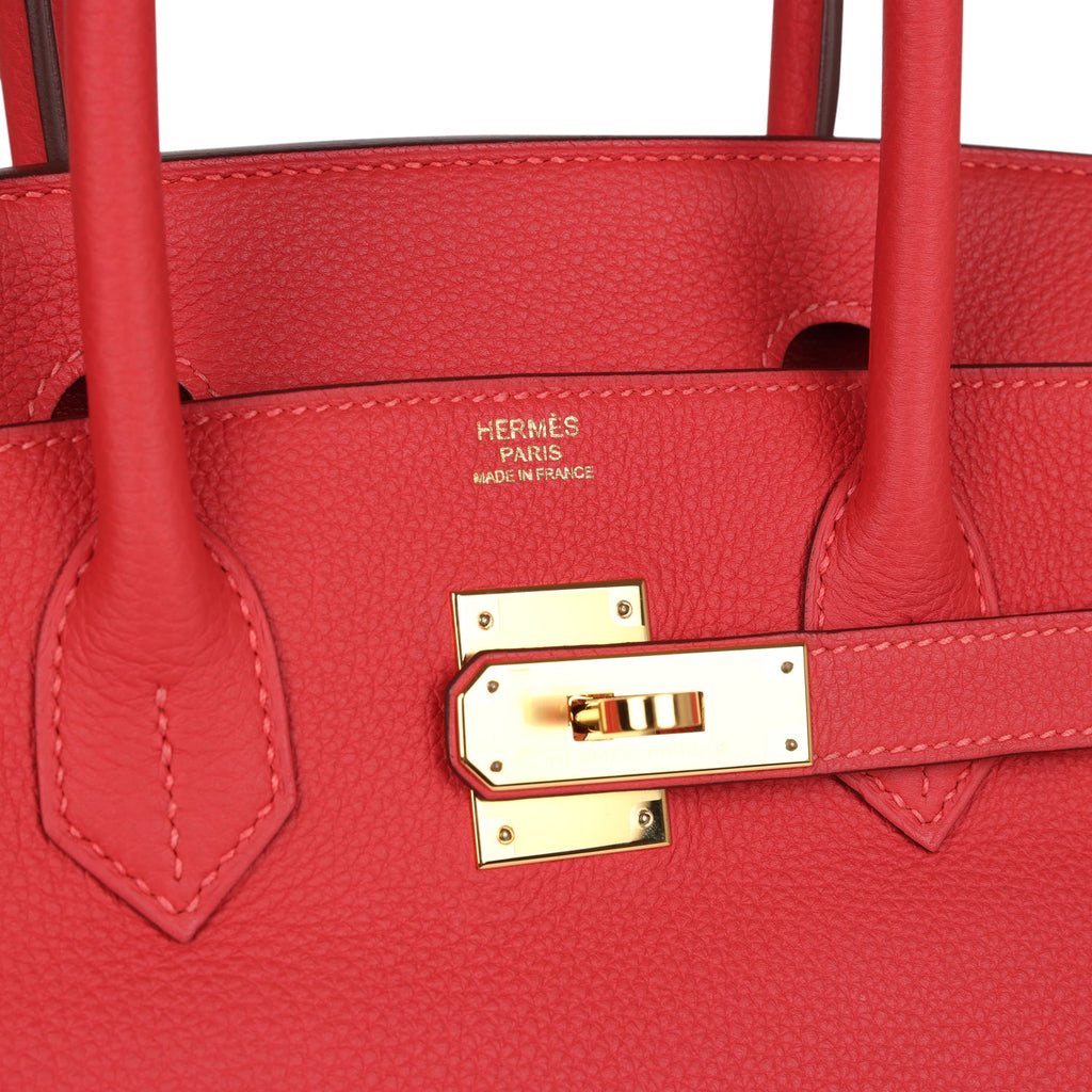 Birkin 30 Rouge Pivoine Togo Gold Hardware Bag