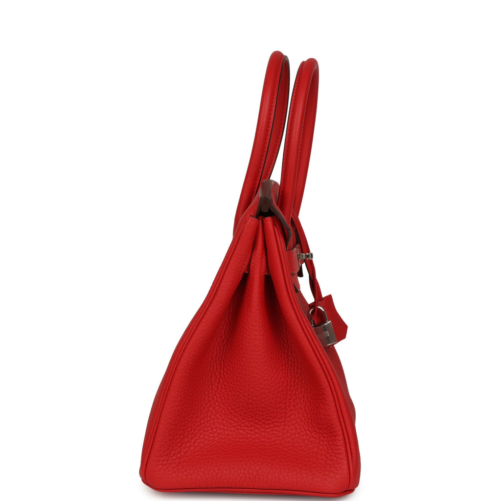 Birkin 30 Rouge Radieux Togo Palladium Hardware Bag
