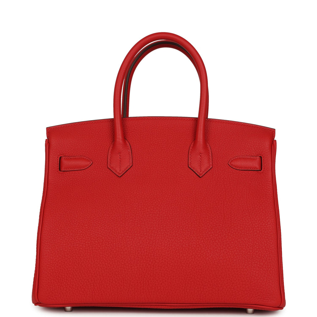 Birkin 30 Rouge Radieux Togo Palladium Hardware Bag