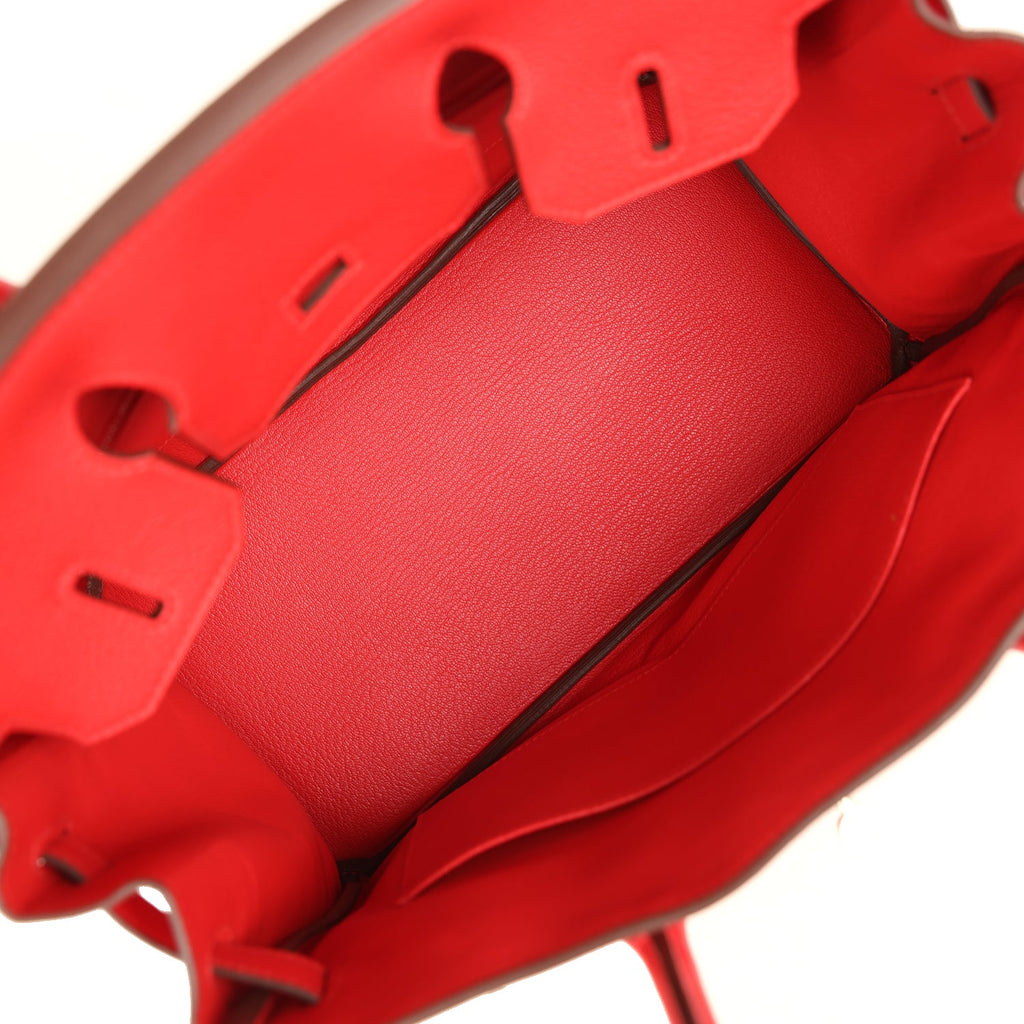 Birkin 30 Rouge Radieux Togo Palladium Hardware Bag