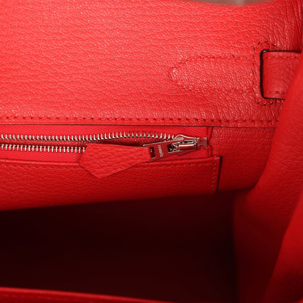 Birkin 30 Rouge Radieux Togo Palladium Hardware Bag