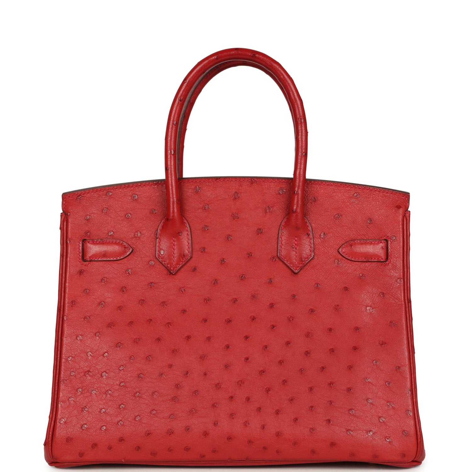 Birkin 30 Rouge Vif Ostrich Gold Hardware Bag
