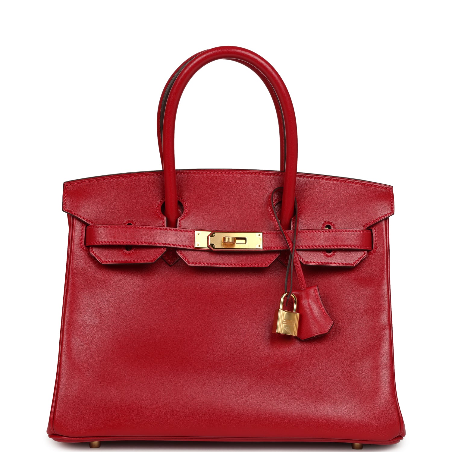 Birkin 30 Rouge Vif Tadelakt Gold Hardware Bag