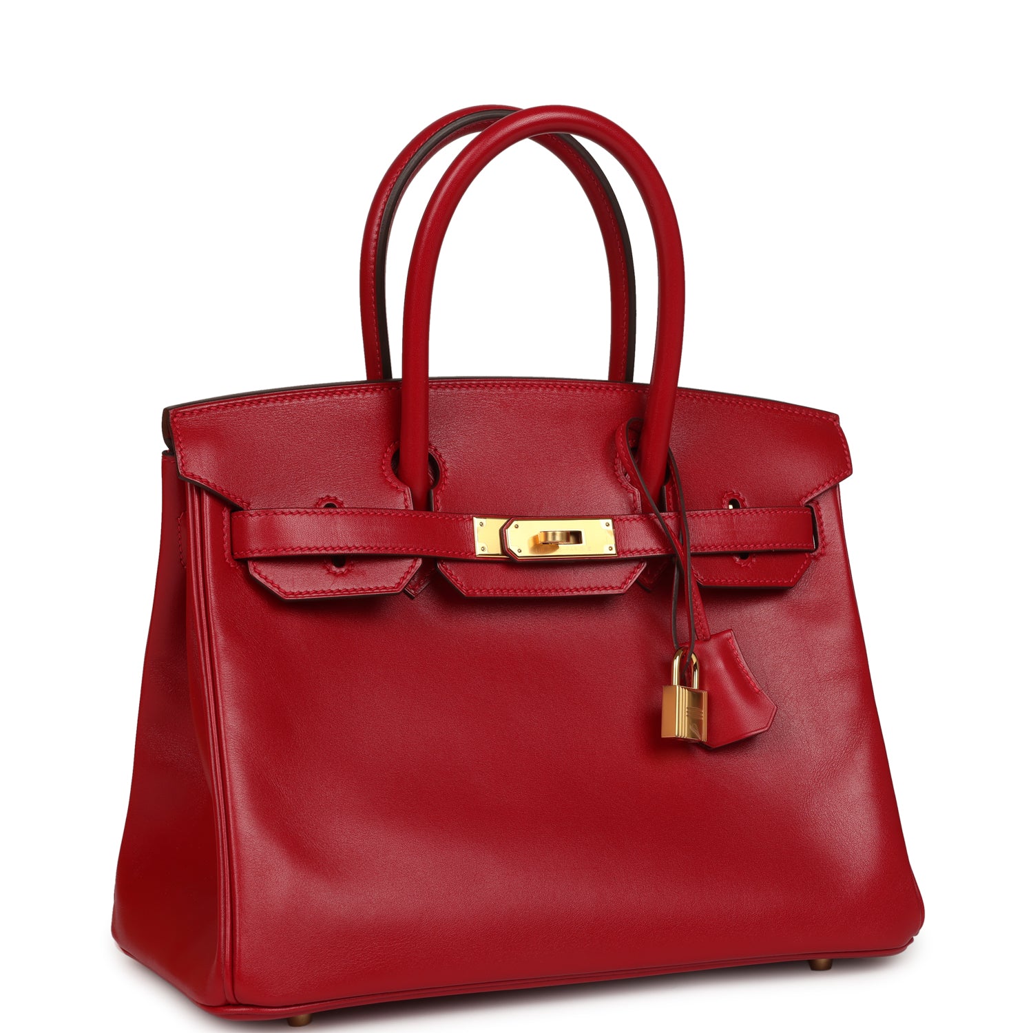 Birkin 30 Rouge Vif Tadelakt Gold Hardware Bag