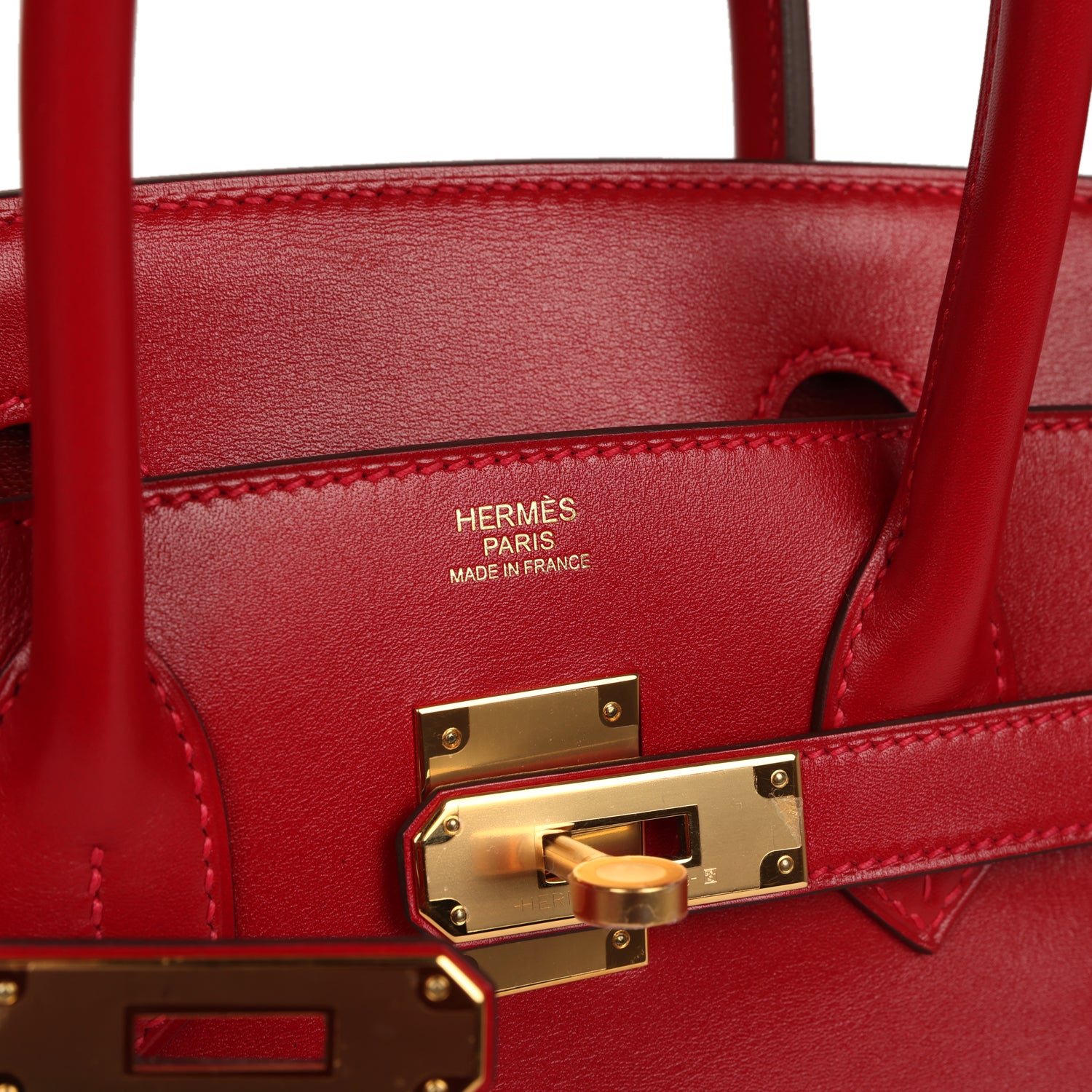 Birkin 30 Rouge Vif Tadelakt Gold Hardware Bag