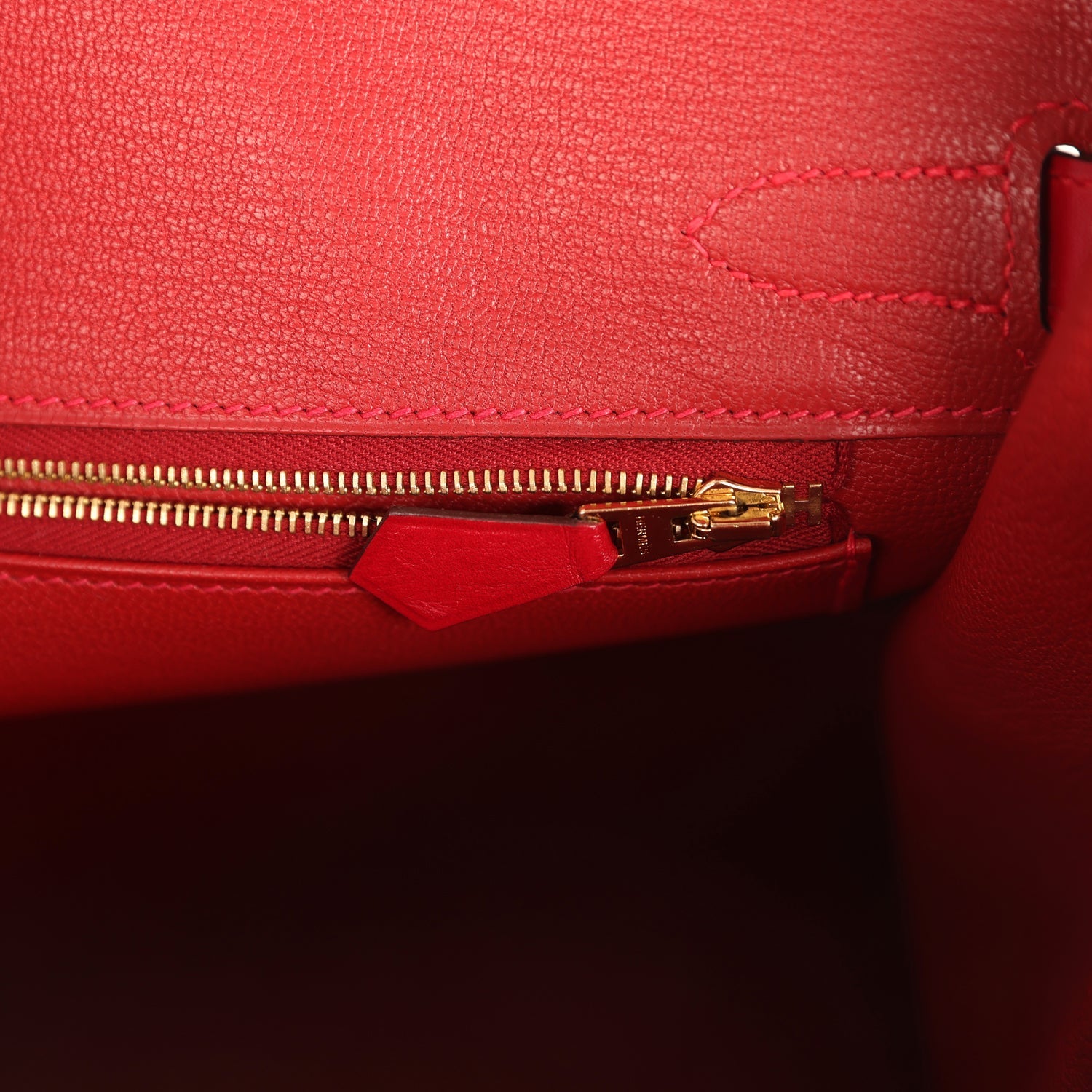 Birkin 30 Rouge Vif Tadelakt Gold Hardware Bag