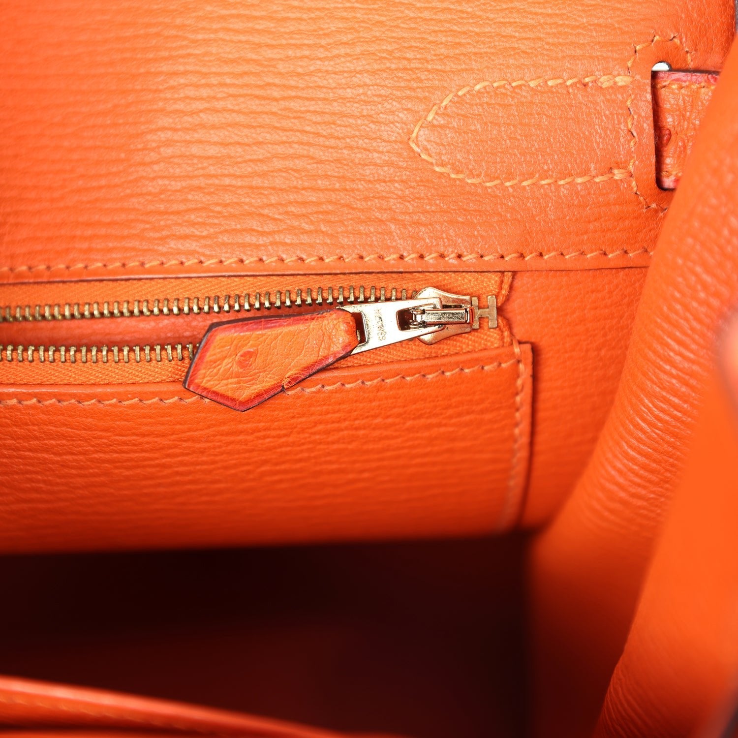 Birkin 30 Tangerine, Violet and Bougainvillea Ostrich Gold Hardware Bag