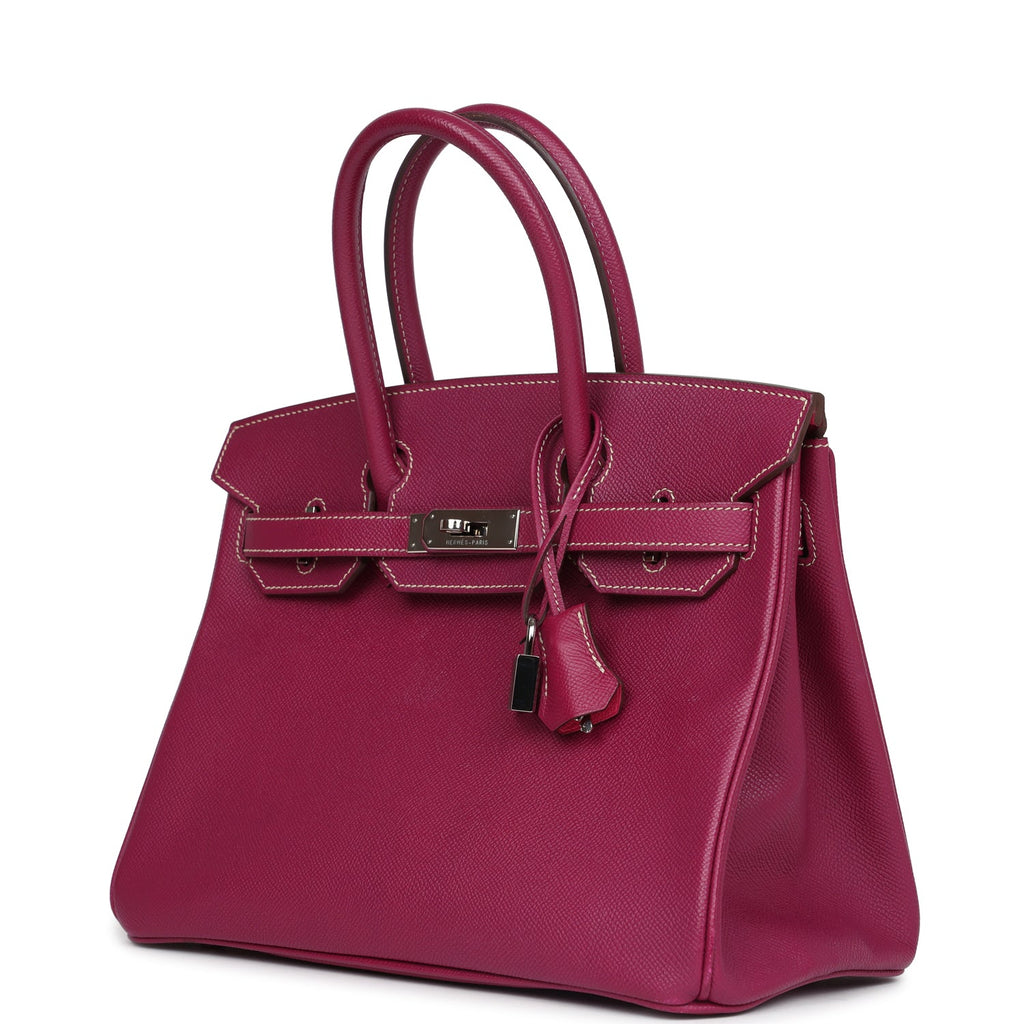 Birkin 30 Tosca Candy Epsom Palladium Hardware Bag