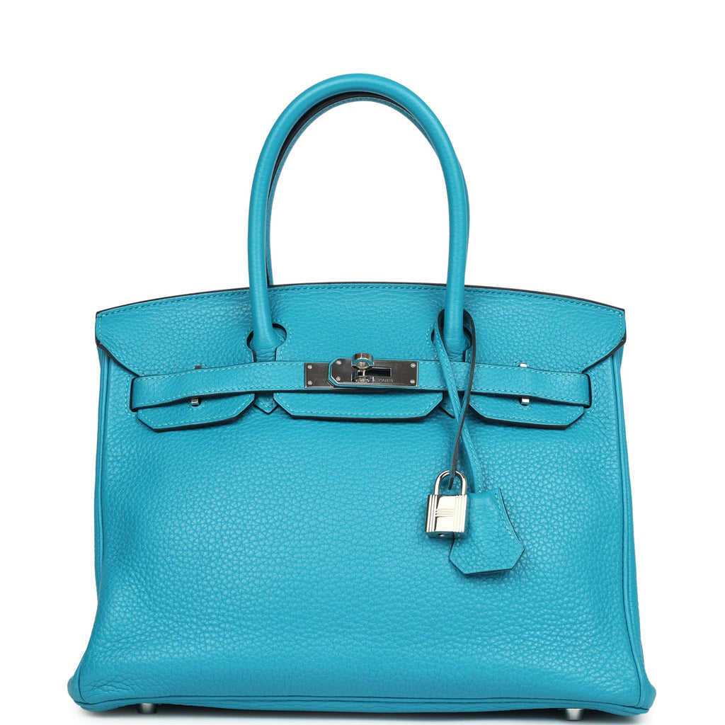 Birkin 30 Turquoise Clemence Palladium Hardware Bag