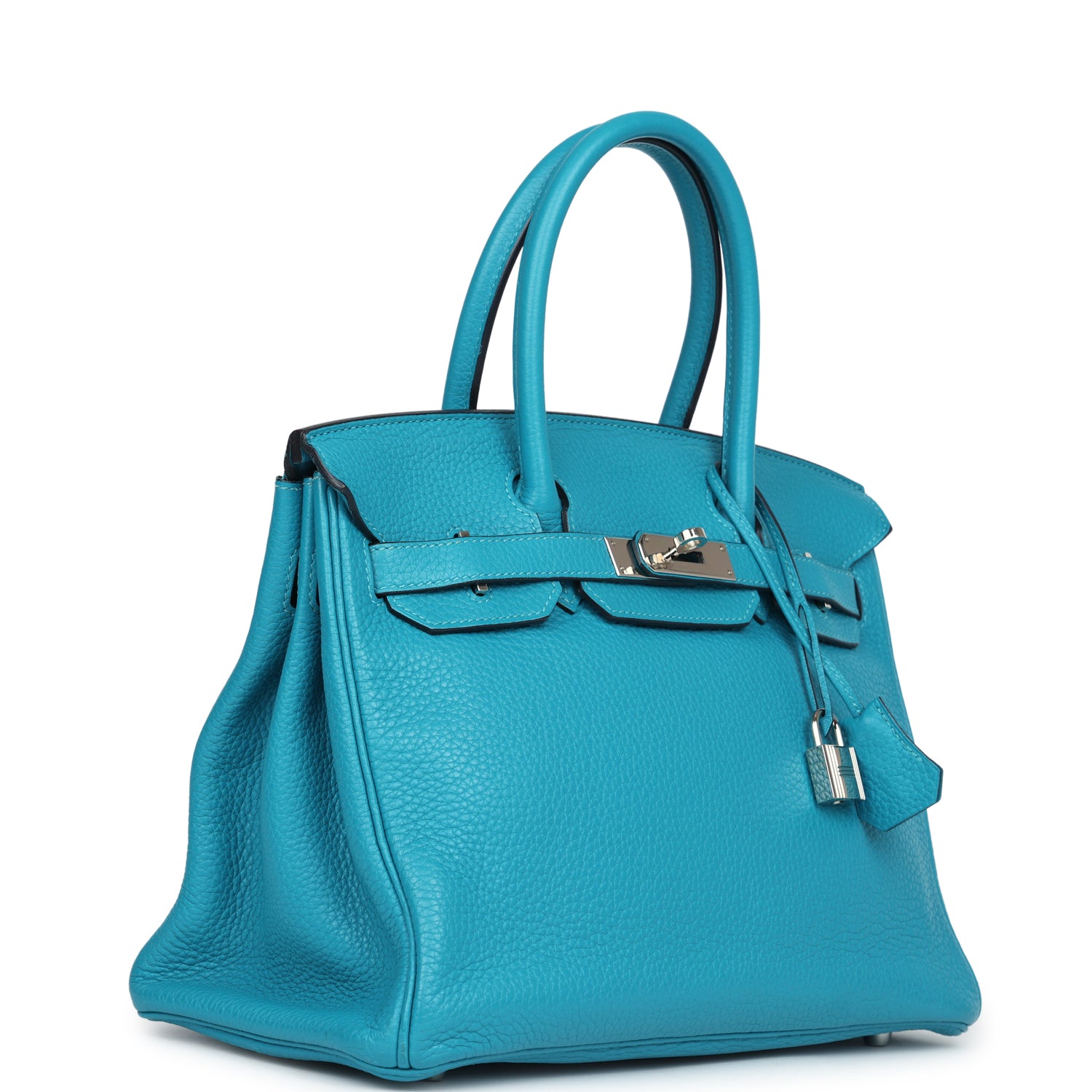 Birkin 30 Turquoise Clemence Palladium Hardware Bag