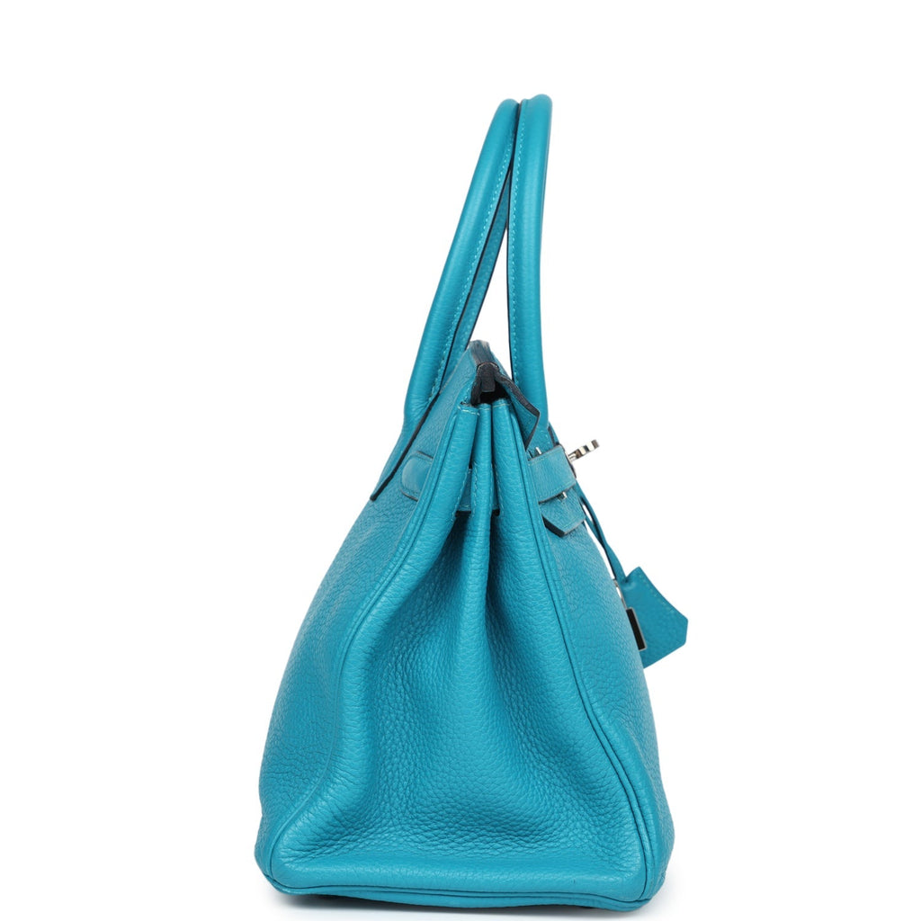 Birkin 30 Turquoise Clemence Palladium Hardware Bag
