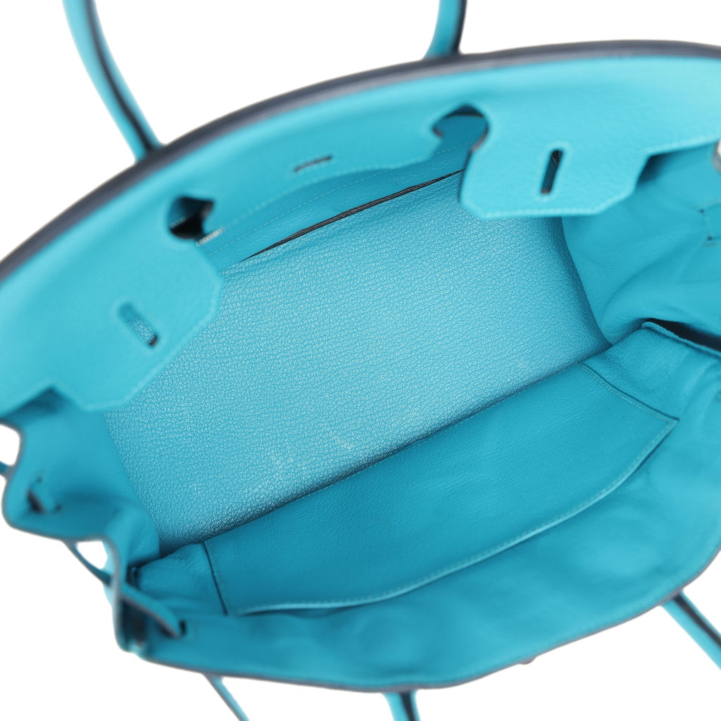 Birkin 30 Turquoise Clemence Palladium Hardware Bag