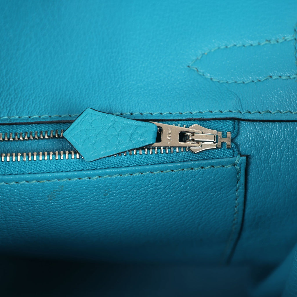 Birkin 30 Turquoise Clemence Palladium Hardware Bag