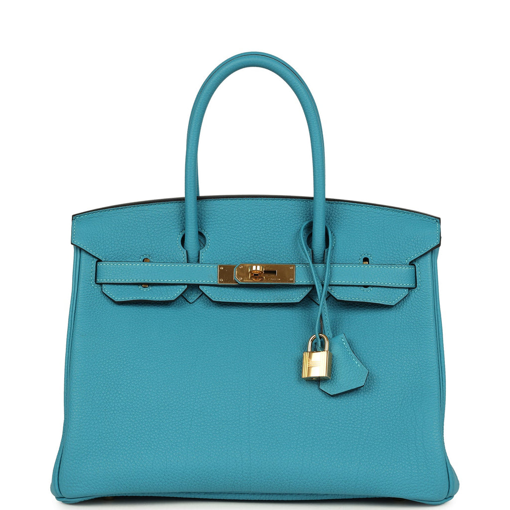 Birkin 30 Turquoise Togo Gold Hardware Bag