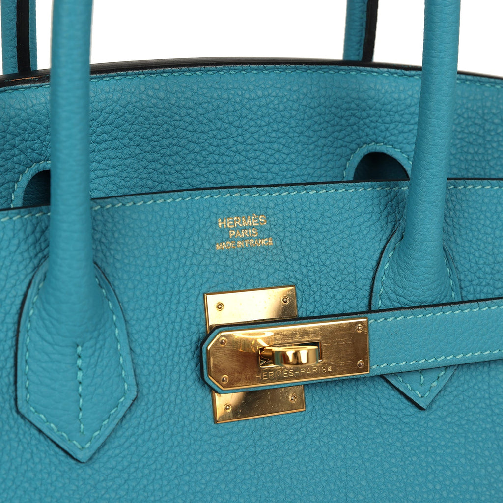 Birkin 30 Turquoise Togo Gold Hardware Bag