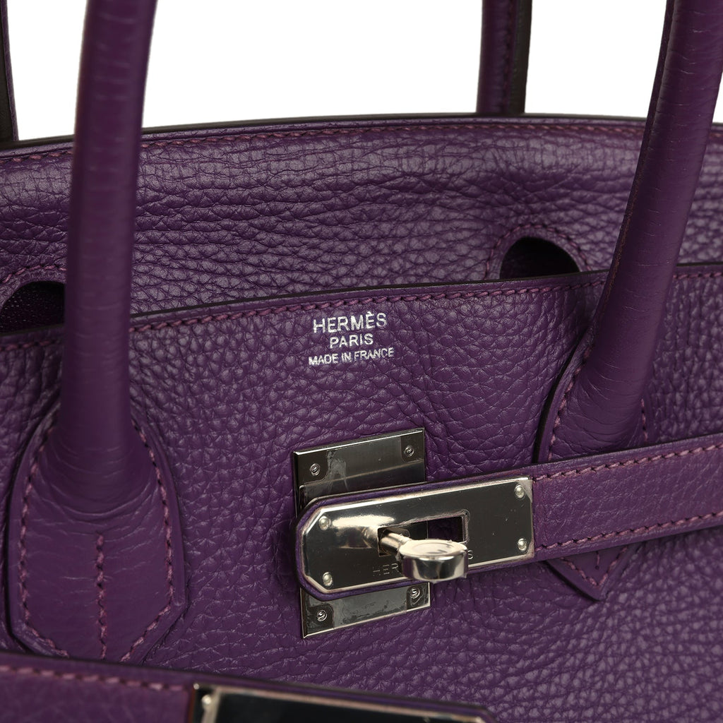 Birkin 30 Ultraviolet Clemence Palladium Hardware Bag