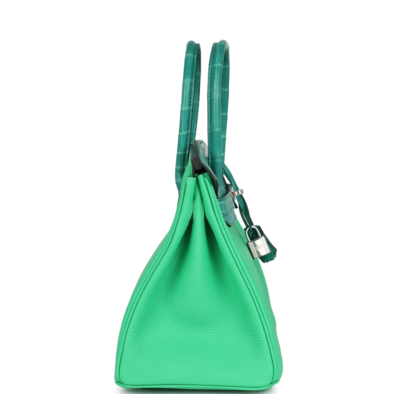 Birkin 30 Vert Comics Togo and Vert Jade Niloticus Crocodile Touch Palladium Hardware Bag